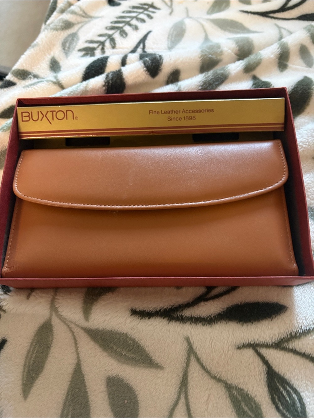 Buxton Tan Leather Flap Wallet